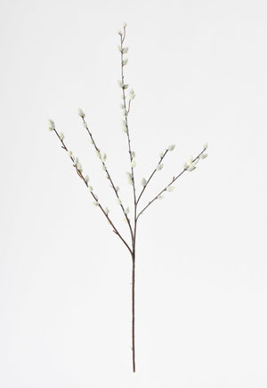 31" Faux Pussy Willow Stem