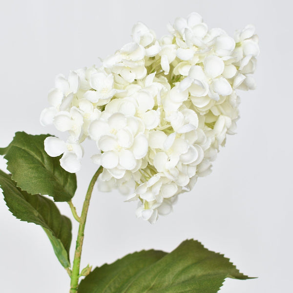 28" Faux Cone Hydrangea Stem White
