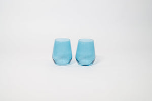 Blue Lagoon - Stemless Colored Wine Glass