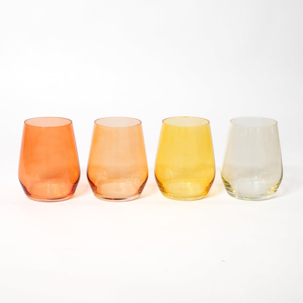 Sugar & Spice Collection - Stemless Colored Wine Glass Ombré Set of 4