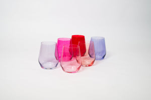 Cotton Candy Collection - Colored Wine Glass Ombré Set of 6