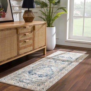 Brend Blue Medallion Area Rug - Clearance