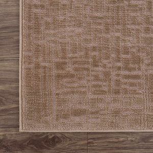 Leanna Light Brown Washable Area Rug