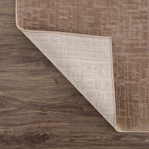 Leanna Light Brown Washable Area Rug