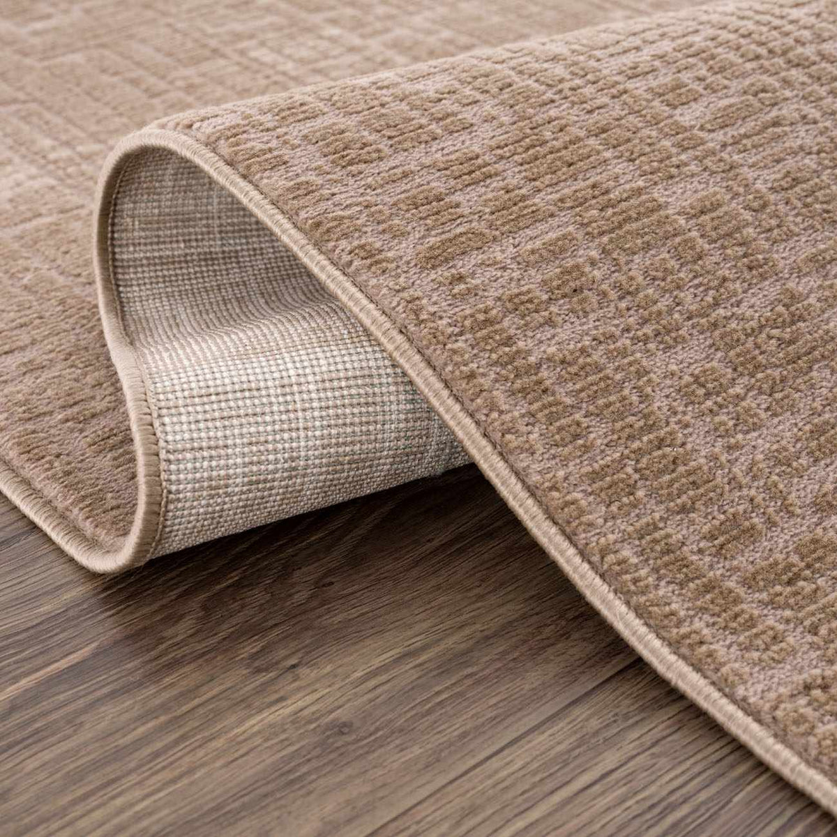 Leanna Light Brown Washable Area Rug