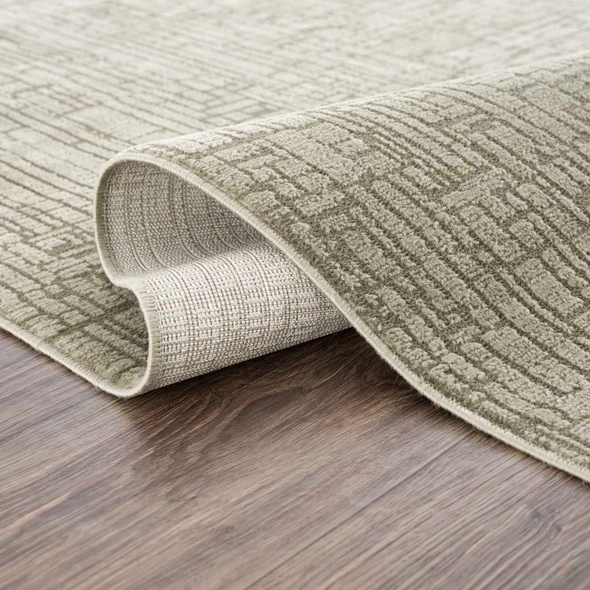 Leanna Green Washable Area Rug