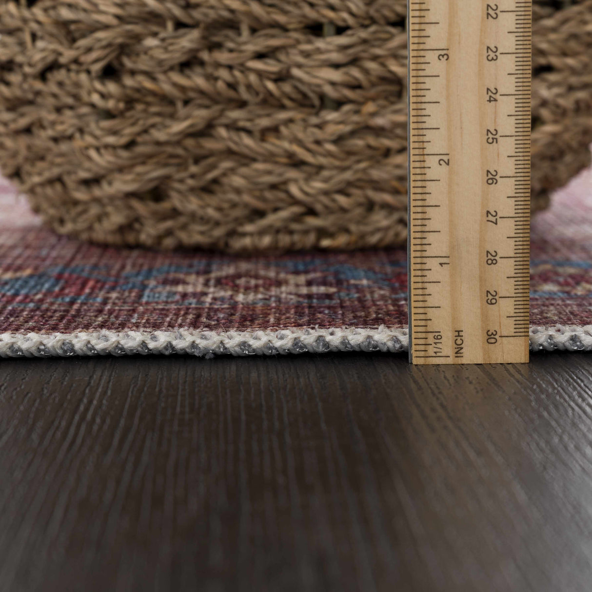 Rust Baki Traditional Washable Area Rug - Clearance