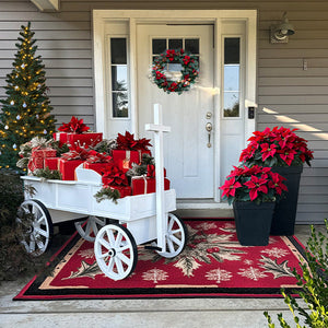 54 Inch Wood and Iron White Display Rolling Cart