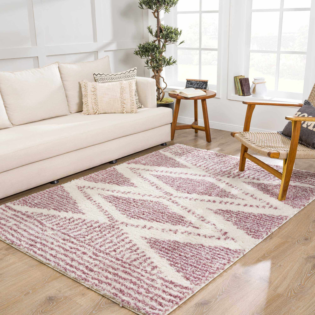Trunding Plush  in Pink Area Rug - Clearance