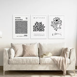 Black and White Matisse Art Set of 3 Posters