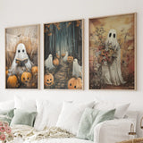 Ghosts Halloween Trendy Wall Art Poster Set Decor