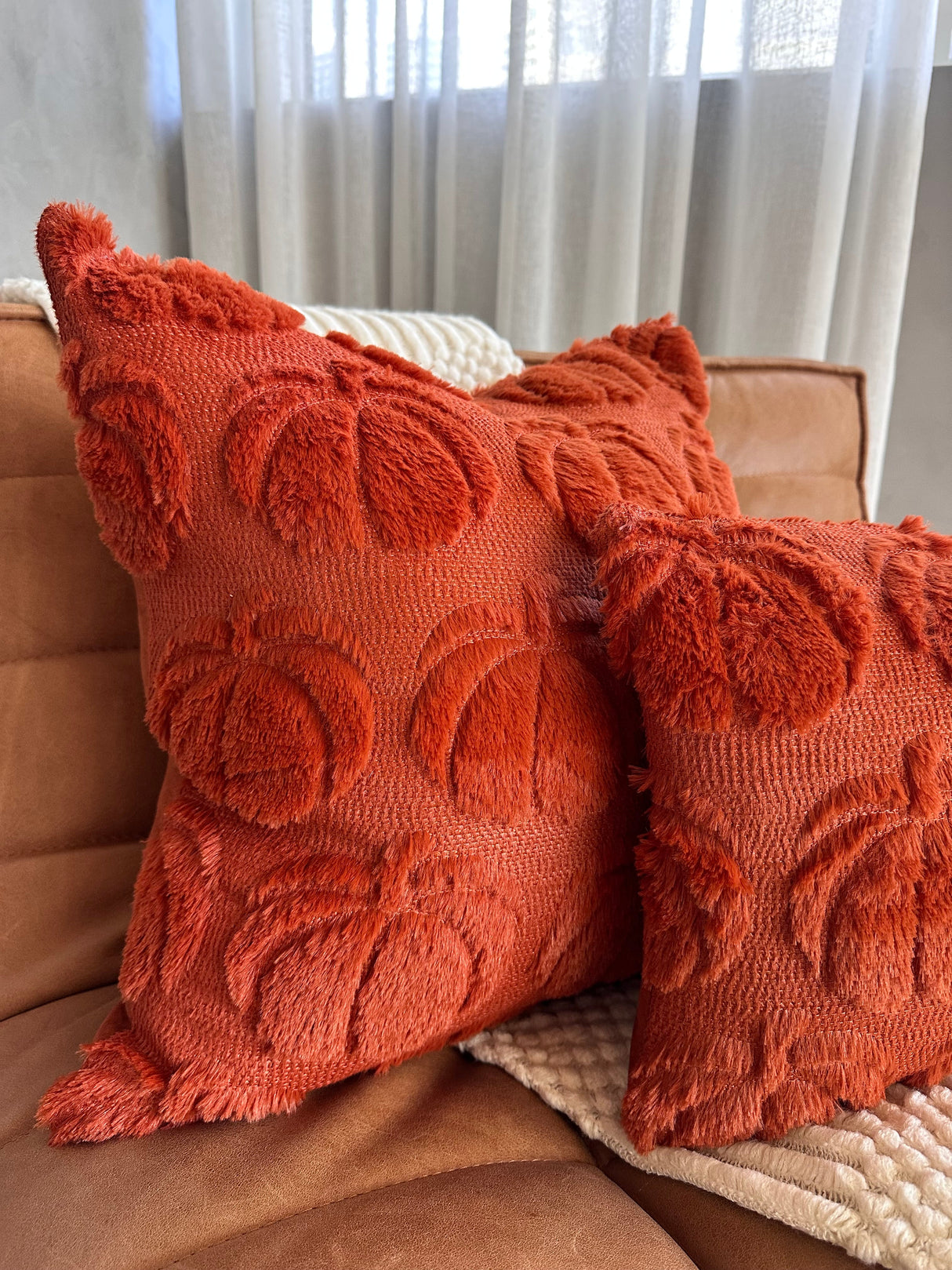 Burnt Orange Pumpkin Lumbar Pillow Cover