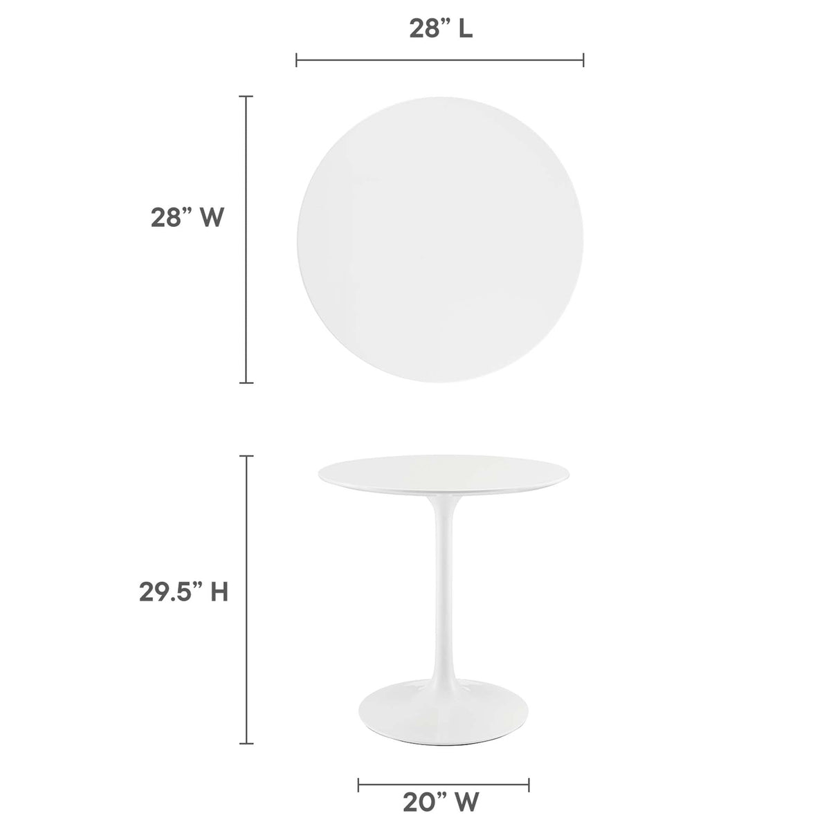Lippa 28" Round Wood Dining Table by Modway