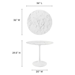 Lippa 36" Round Faux Marble Dining Table by Modway