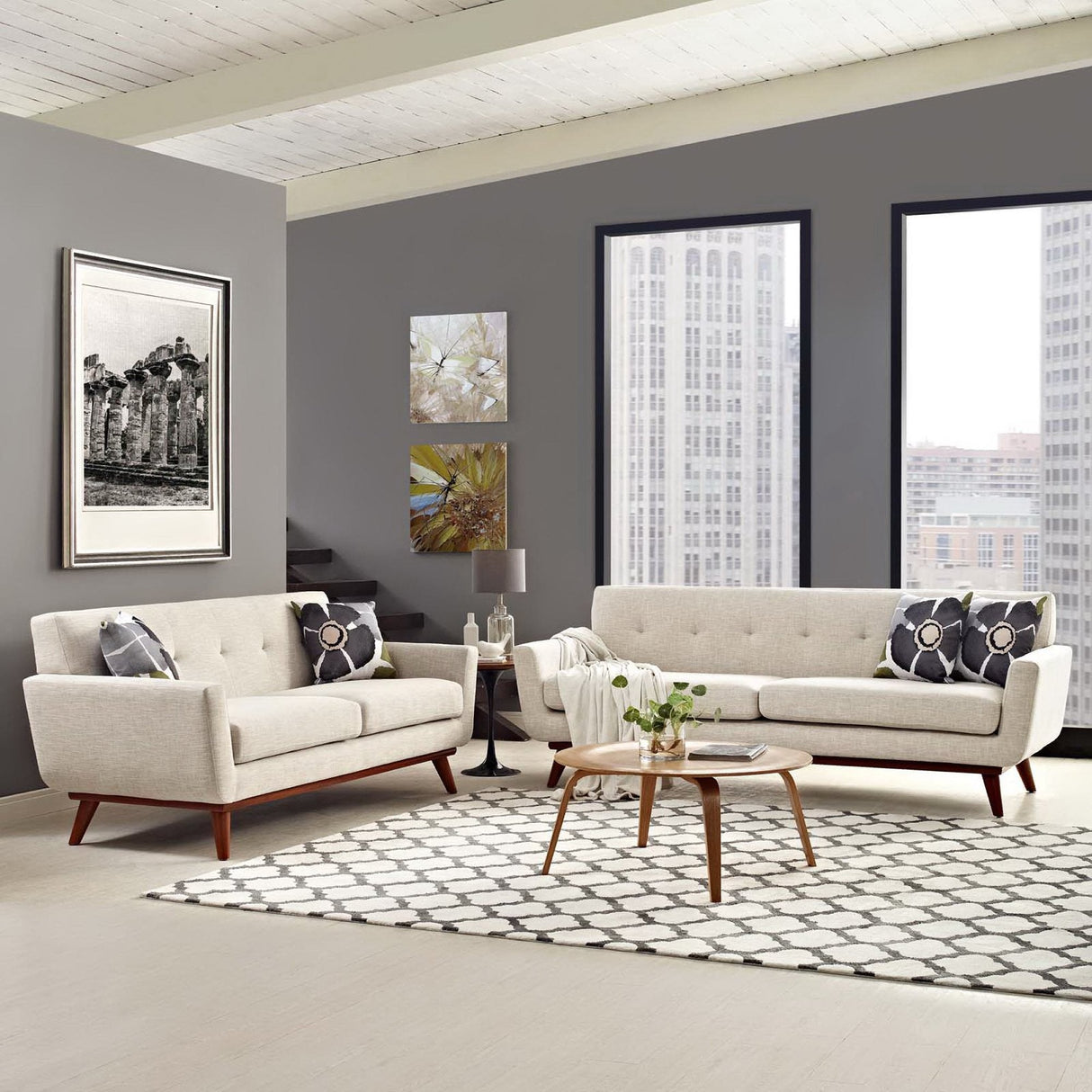 Engage Loveseat and Sofa Set of 2 by Modway