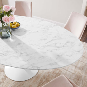 Lippa 78" Oval Faux Marble Dining Table by Modway