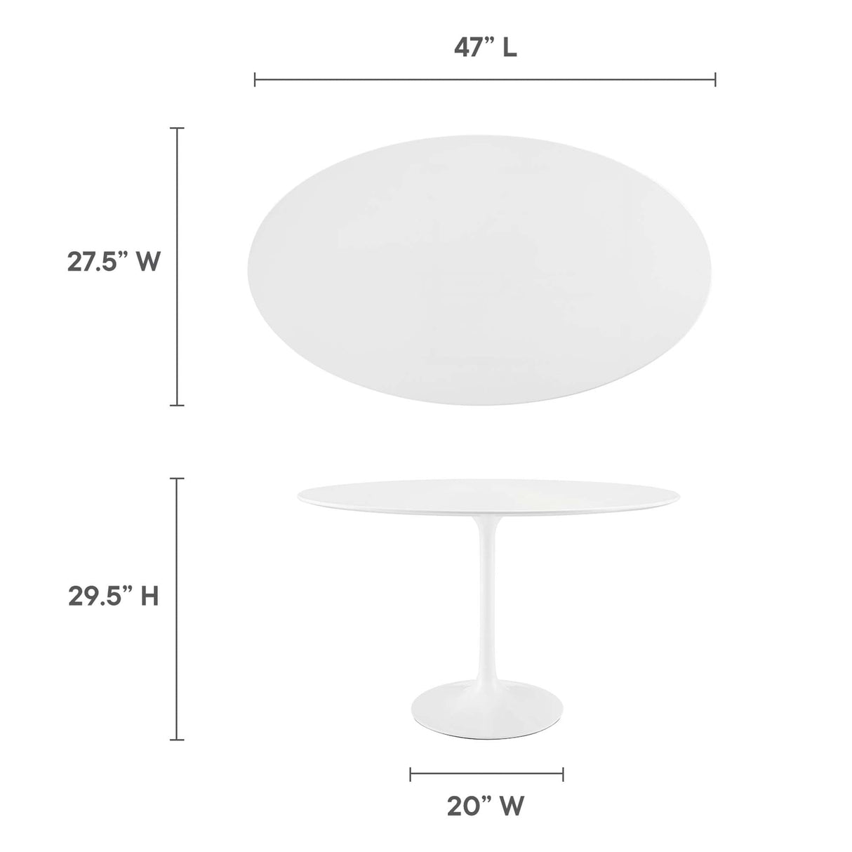 Lippa 48" Oval Wood Dining Table by Modway
