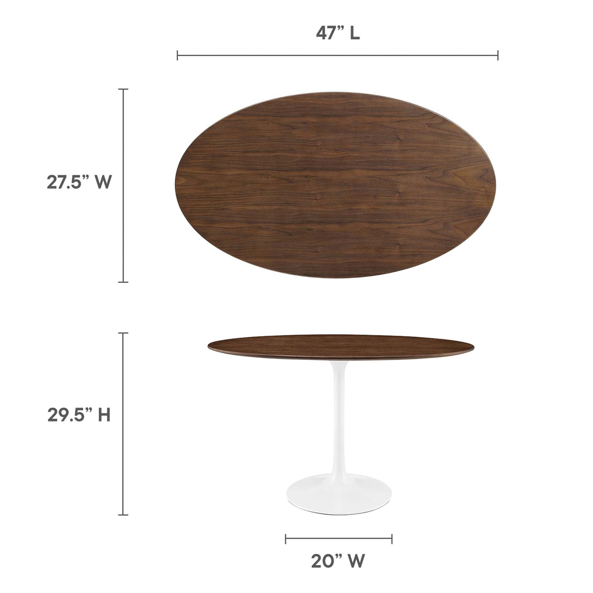 Lippa 48" Oval Wood Dining Table by Modway