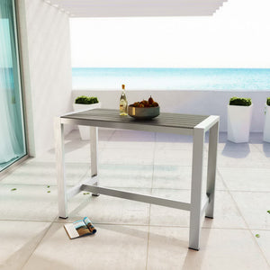 Shore Outdoor Patio Aluminum Rectangle Bar Table by Modway