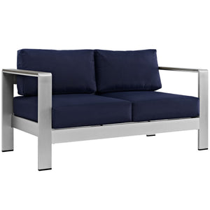 Shore 4 Piece Outdoor Patio Aluminum Sectional Sofa Set by Modway