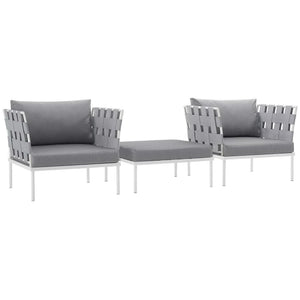 Harmony 3-Piece Outdoor Patio Aluminum Sectional Sofa Set by Modway