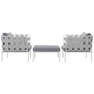 Harmony 3-Piece Outdoor Patio Aluminum Sectional Sofa Set by Modway