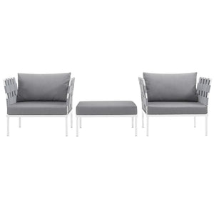 Harmony 3-Piece Outdoor Patio Aluminum Sectional Sofa Set by Modway