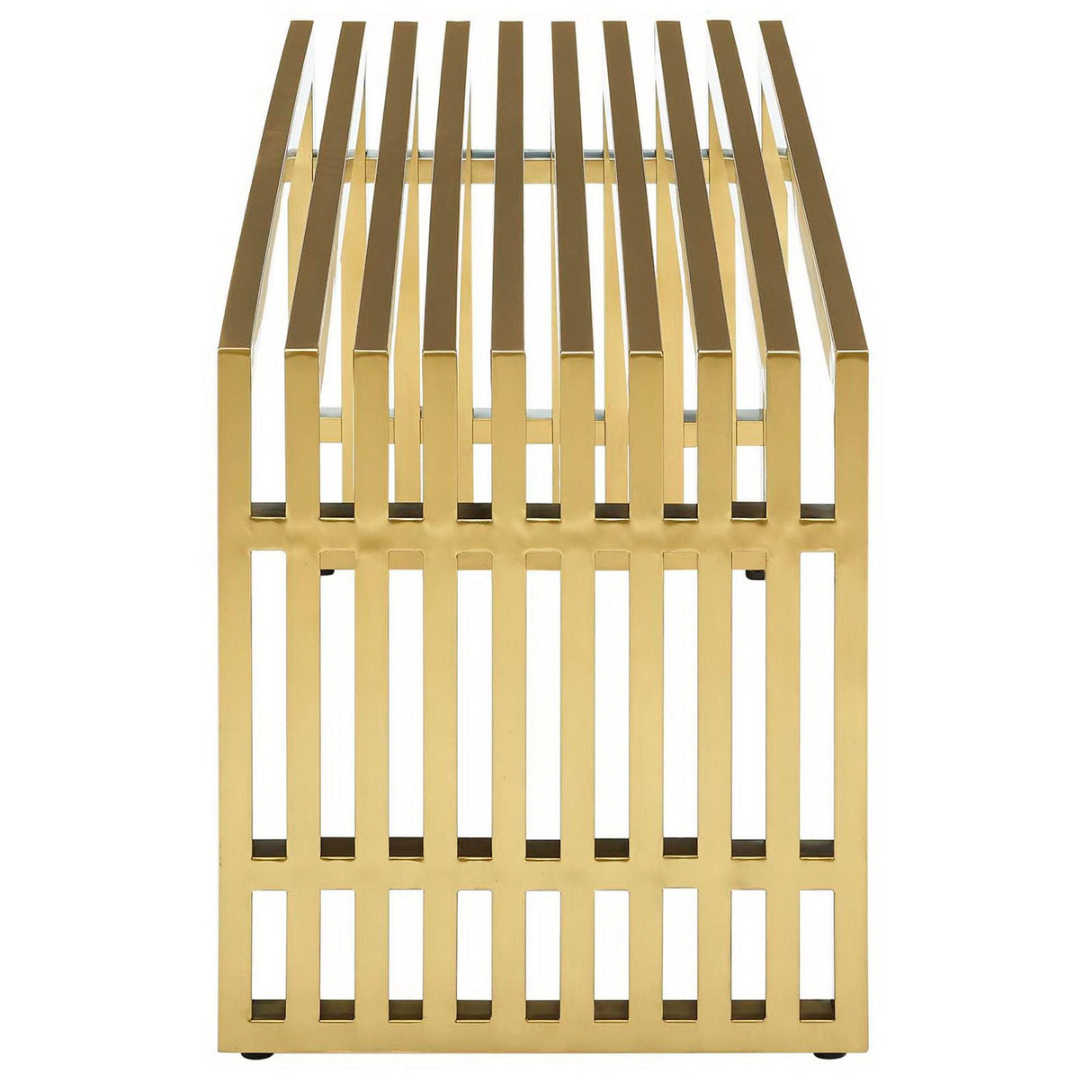 Gridiron Medium Stainless Steel Bench by Modway