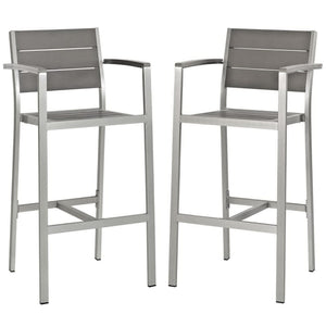 Shore Outdoor Patio Aluminum Bar Stool Set of 2 by Modway