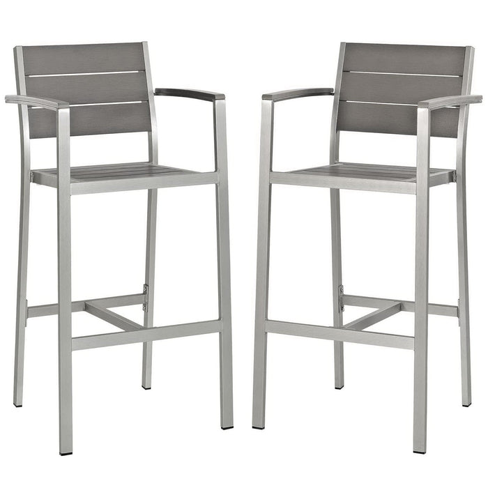 Shore Outdoor Patio Aluminum Bar Stool Set of 2 by Modway