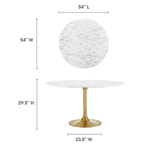 Lippa 54" Round Faux Marble Dining Table by Modway