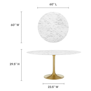 Lippa 60" Round Faux Marble Dining Table by Modway