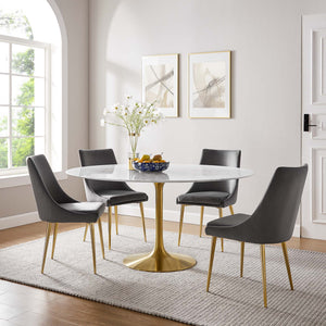 Lippa 60" Round Faux Marble Dining Table by Modway