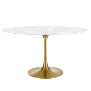 Lippa 54" Oval Faux Marble Dining Table by Modway