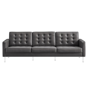 Loft Tufted Vegan Leather Sofa by Modway