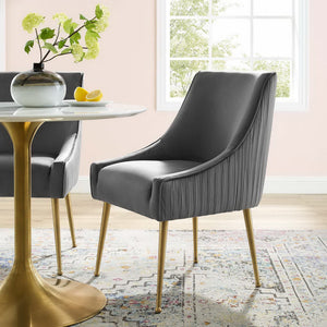 Discern Pleated Back Upholstered Performance Velvet Dining Chair by Modway