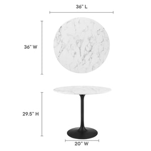 Lippa 36" Round Faux Marble Dining Table by Modway