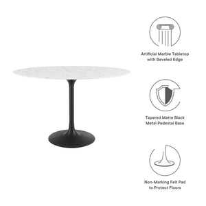 Lippa 48" Oval Faux Marble Dining Table by Modway