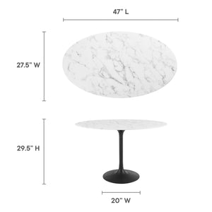 Lippa 48" Oval Faux Marble Dining Table by Modway