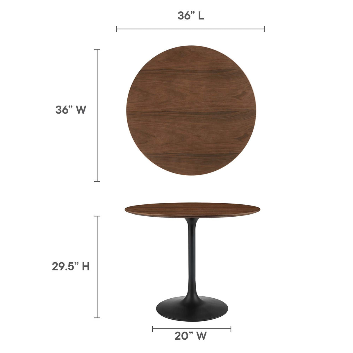 Lippa 36" Round Wood Dining Table by Modway