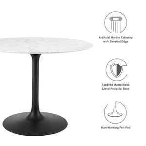 Lippa 40" Round Faux Marble Dining Table