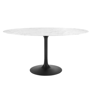 Lippa 60" Oval Faux Marble Dining Table by Modway
