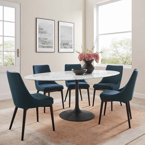 Lippa 78" Oval Faux Marble Dining Table by Modway