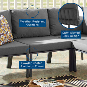 Riverside Outdoor Patio Aluminum Armless Chair by Modway