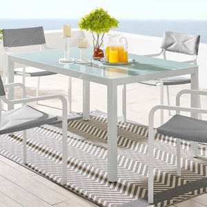 Raleigh 59" Outdoor Patio Aluminum Dining Table by Modway