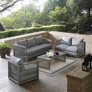 Aura 4 Piece Outdoor Patio Wicker Rattan Set by Modway