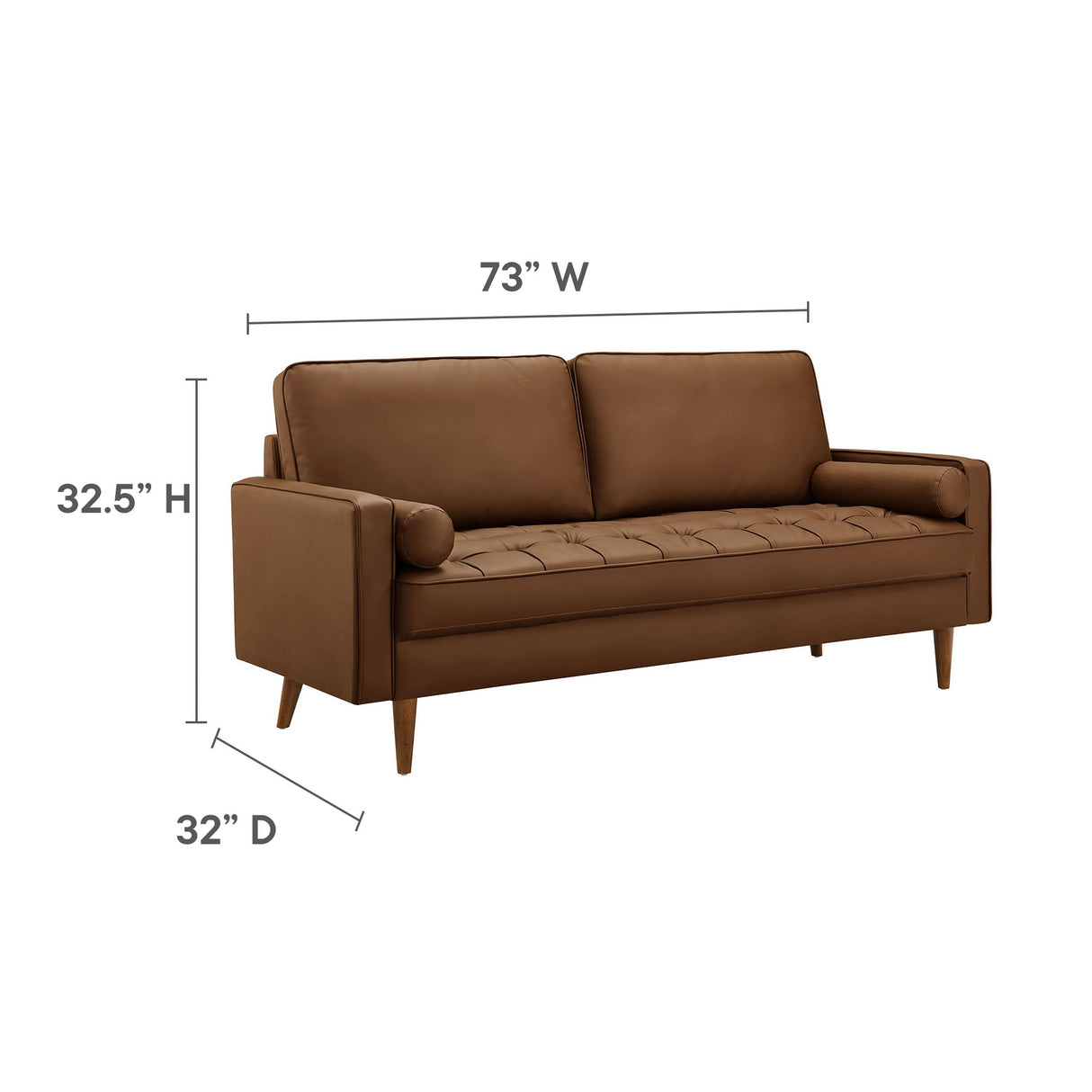 Valour Tufted Vegan Leather Sofa by Modway