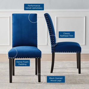 Parcel Performance Velvet Dining Side Chairs Set of 2 by Modway