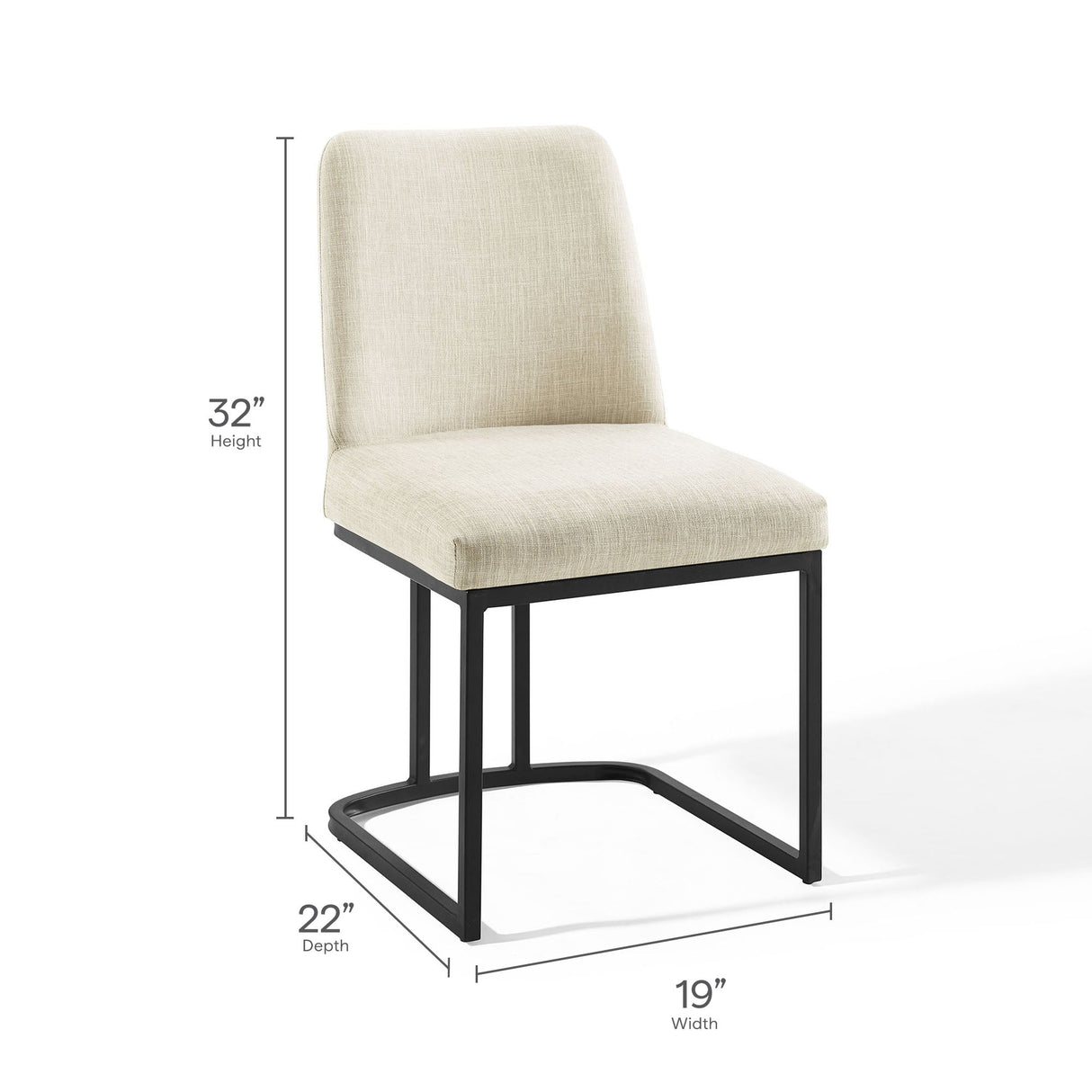 Amplify Sled Base Upholstered Fabric Dining Side Chair by Modway
