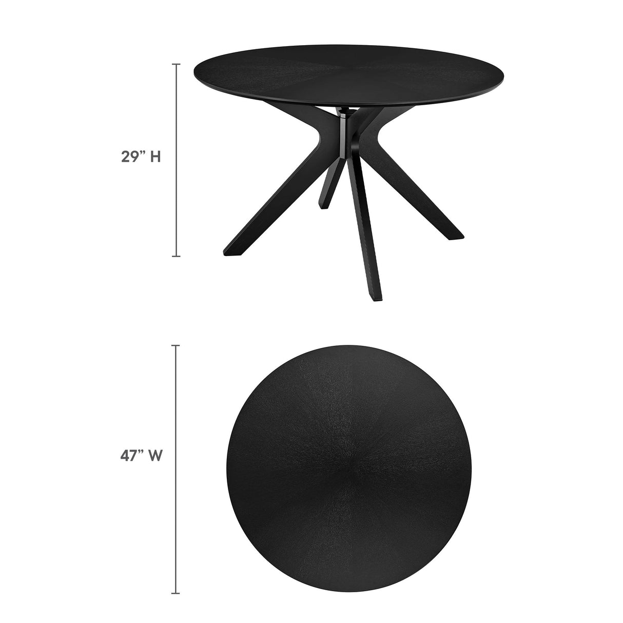 Crossroads 47" Round Wood Dining Table by Modway